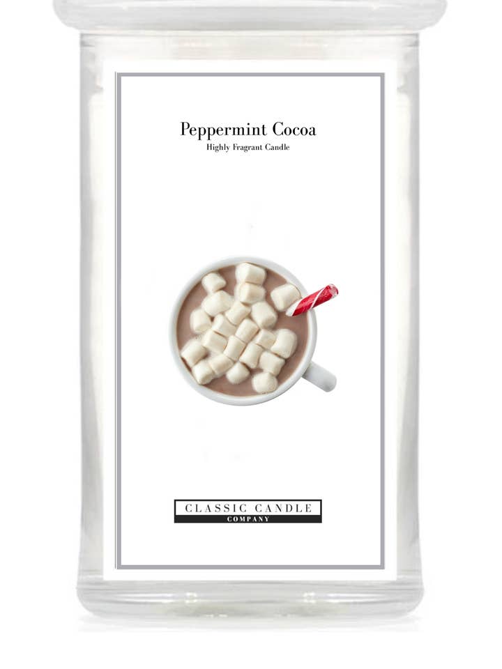 Tarro grande de menta y cacao con 2 mechas para venta al por mayor de Classic Candle Company Ltd