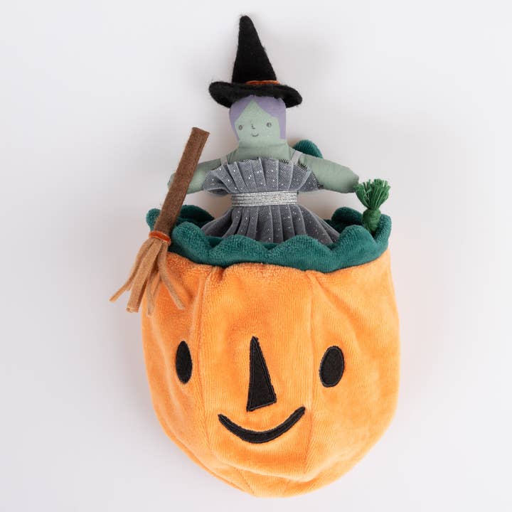 Pumpkin Witch Mini Doll for wholesale by Meri Meri