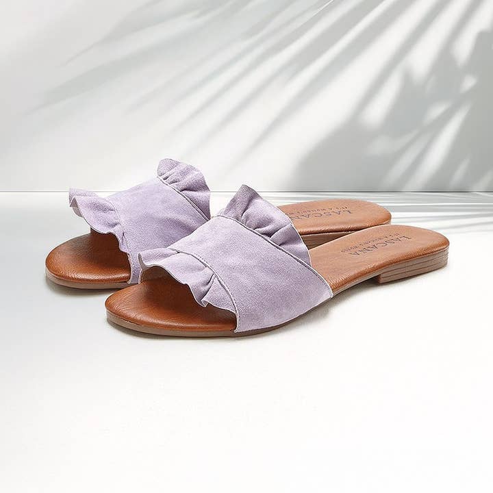 LASCANA Women's Ruffle Suede Sandals for wholesale by Lascana