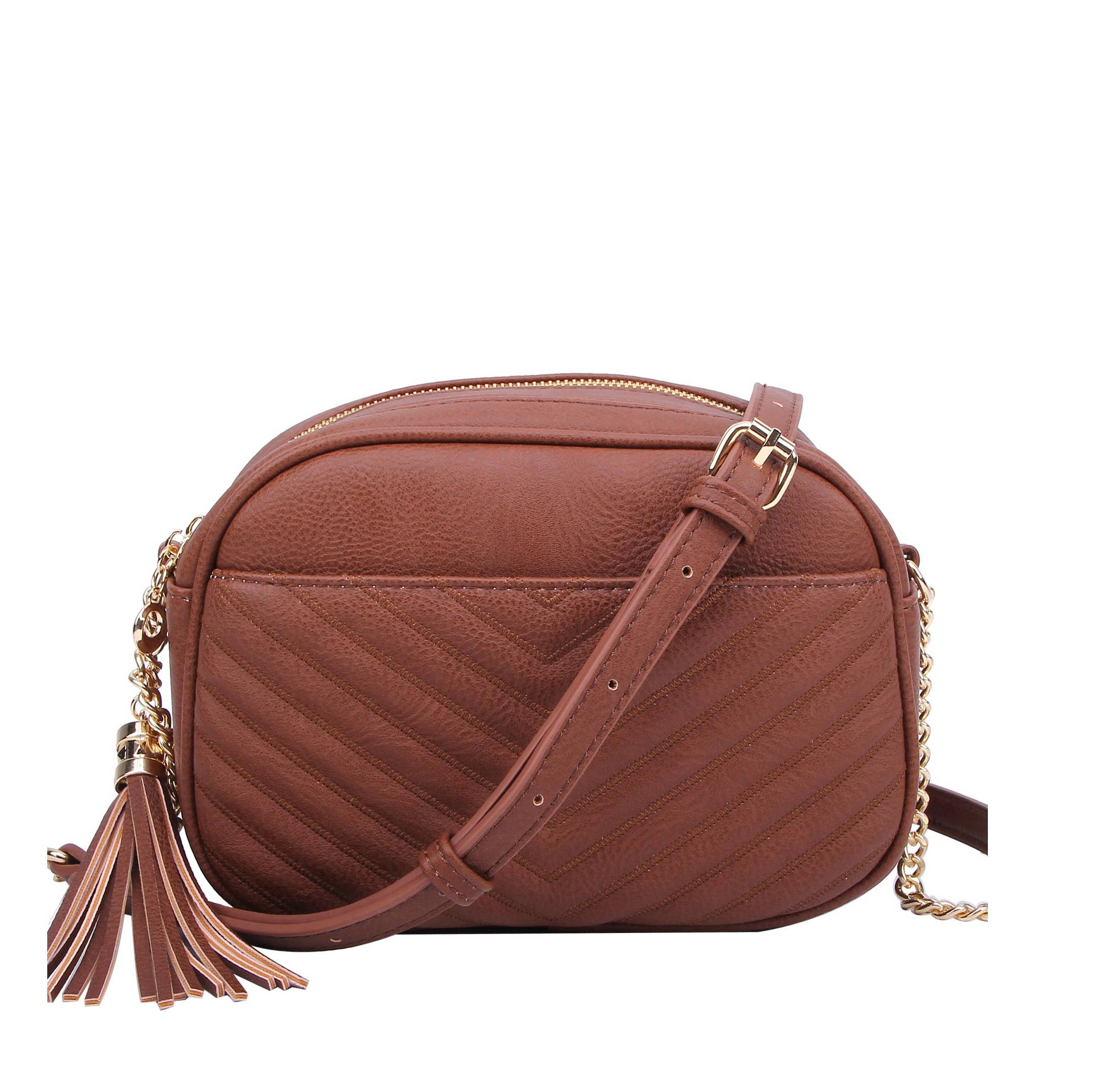 MiMi Wholesale - Vente Sac à bandoulière – femme - Sac à bandoulière Veronica à pompons cousus en V avec fermeture éclair21