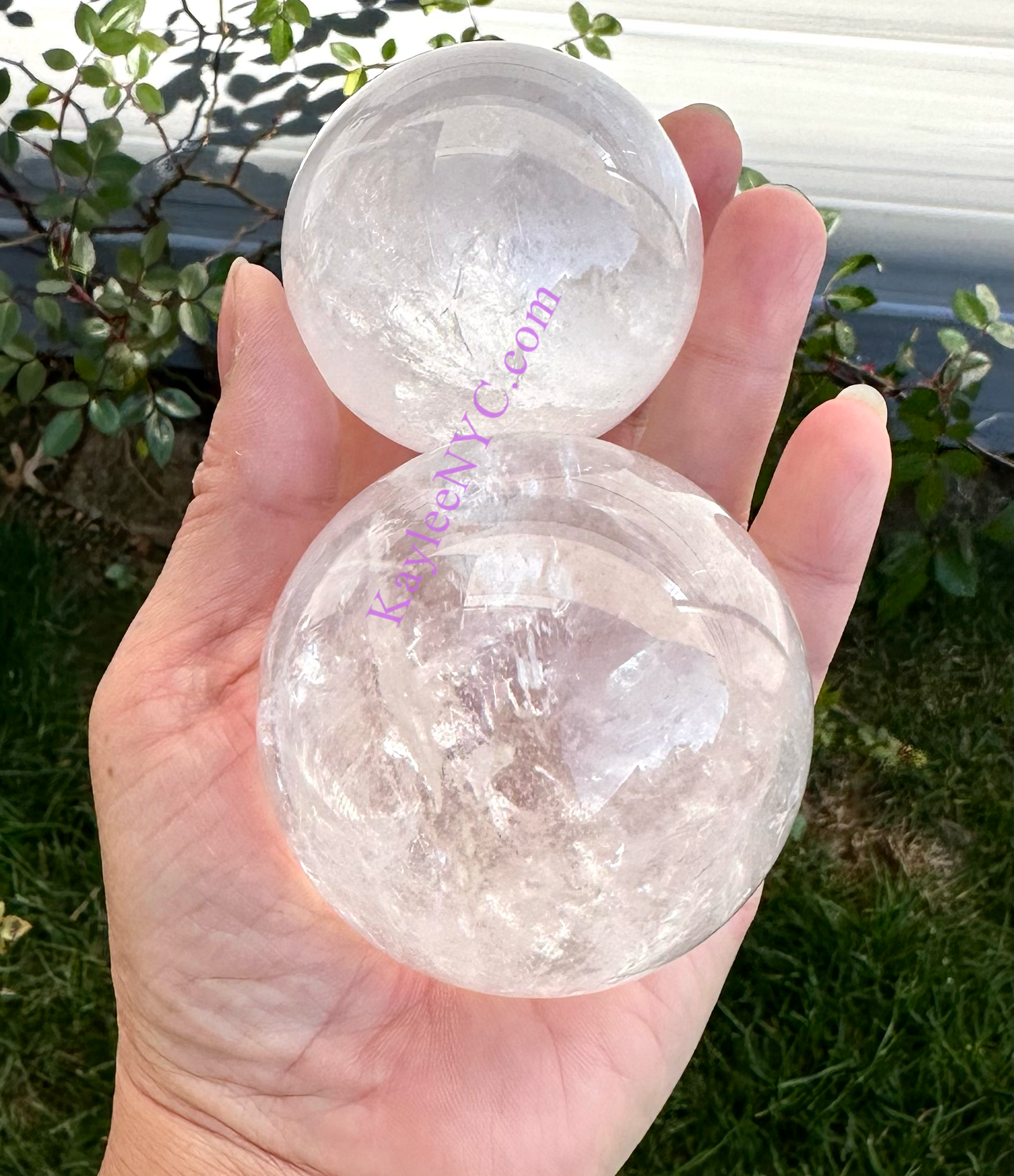 KayleeNYC – Pedra/cristal espiritual por atacado – 4 Esferas de Quartzo Claro Natural5