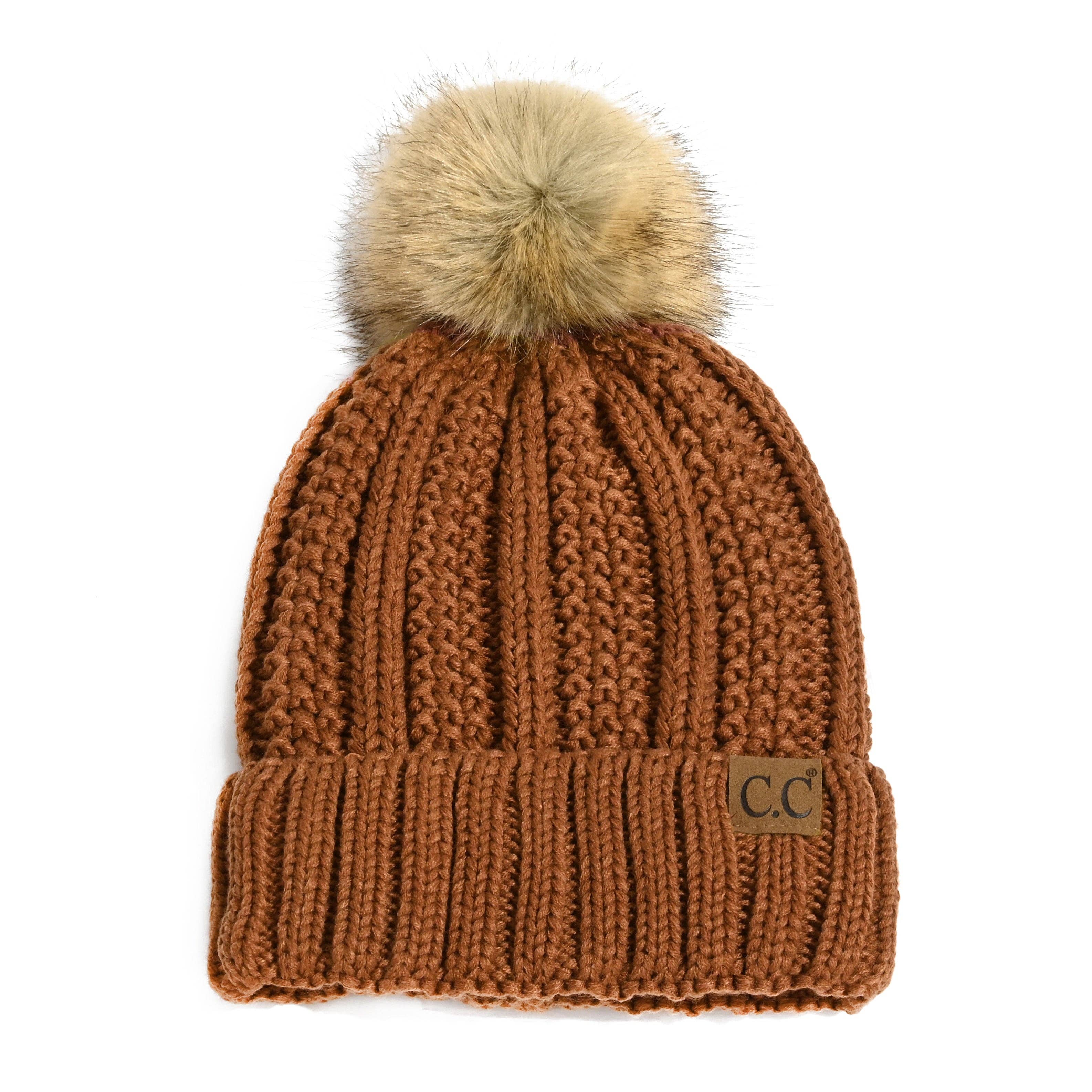 Truly Contagious – Großhandel Beanie – Damen – CC Mütze mit auffälligem Kunstpelz-Bommel (YJ-820)39