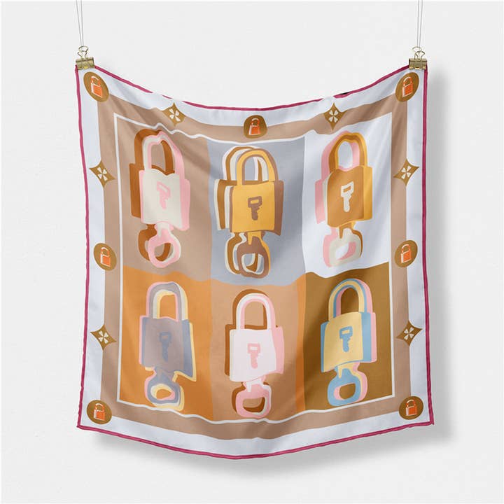ACCITY - Wholesale Scarf - Women's - NEW COLOR BLOCK PRINTED SQUARE SCARF_CWASC0664