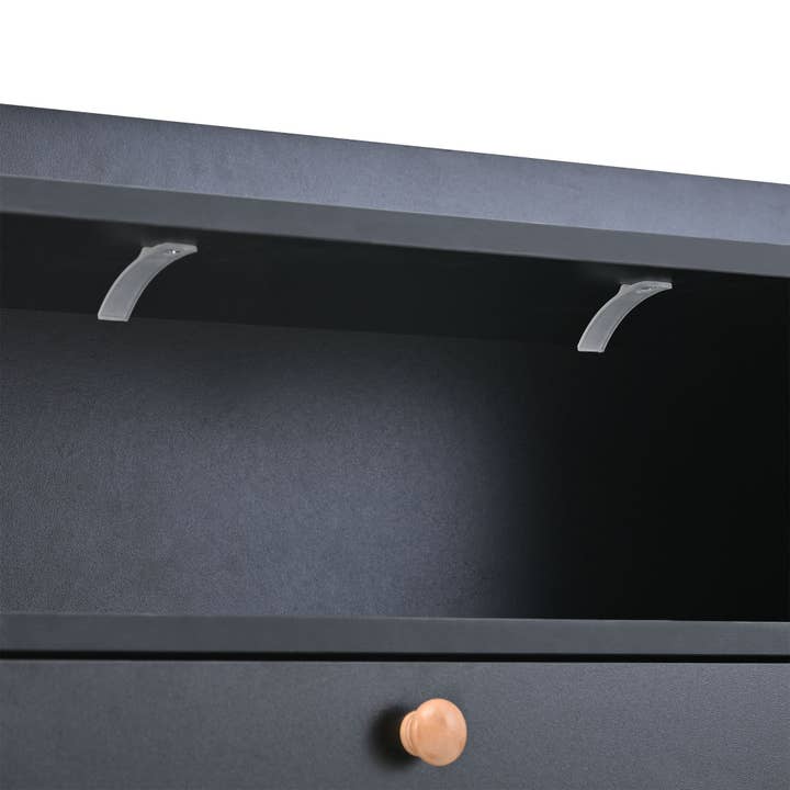 39F Inc. - Wholesale Shoe Rack - Modern Black Tipping Bucket Shoe Cabinet (4 Drawers, 2-Tier)17