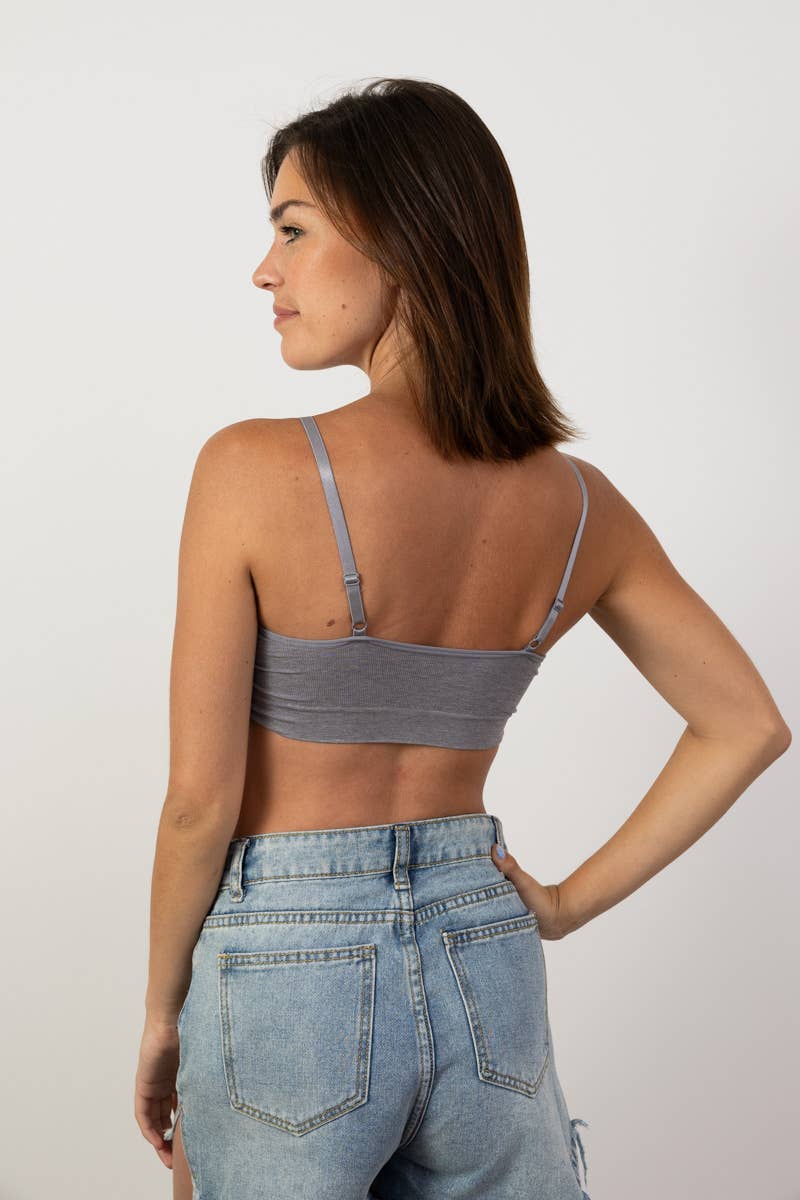 Leto Accessories - Wholesale Bralette - Women's - COMFY! Ultra Soft Lace Trim Ribbed Padded Seamless Bralette13