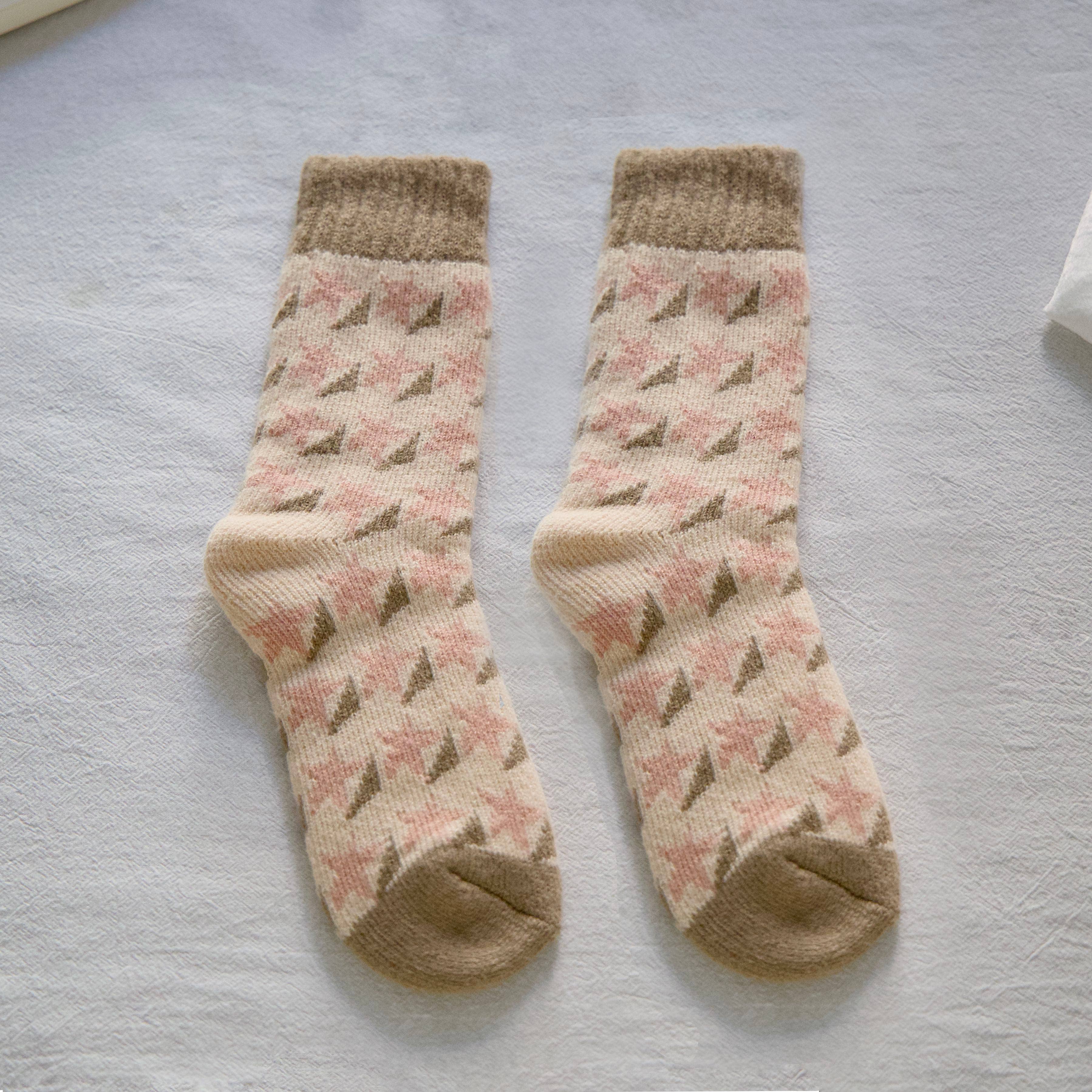 Happy Knits - Venta al por mayor Calcetines - Mujer - Calcetines gruesos de lana para mujer - Calidez acogedora en rosa0