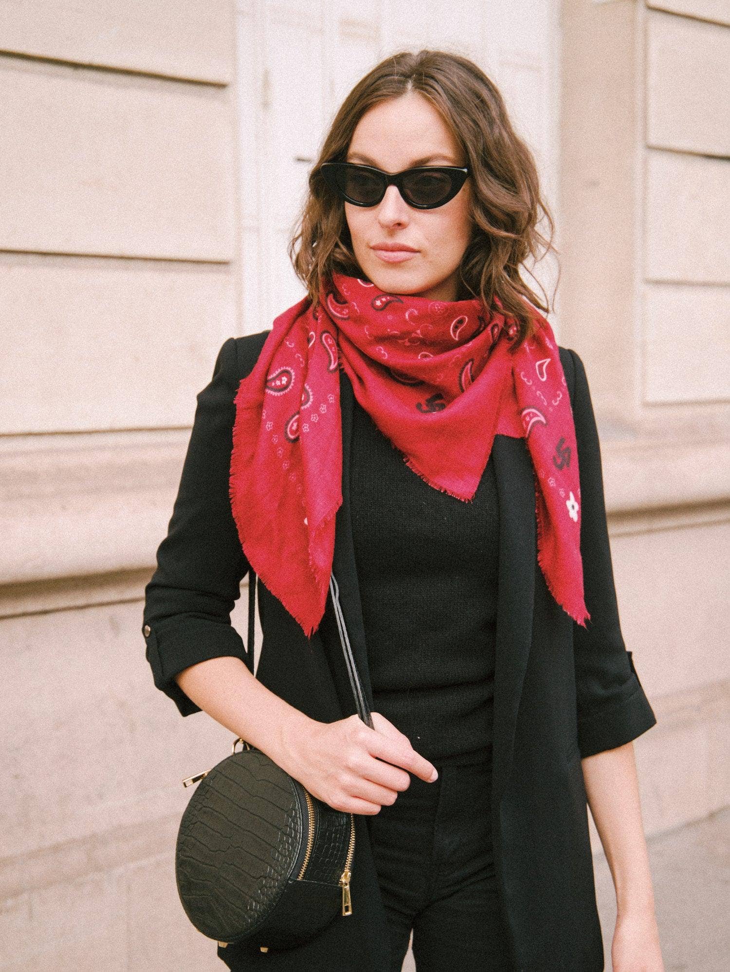 Indira Red Cashmere Scarf for wholesale on Faire8