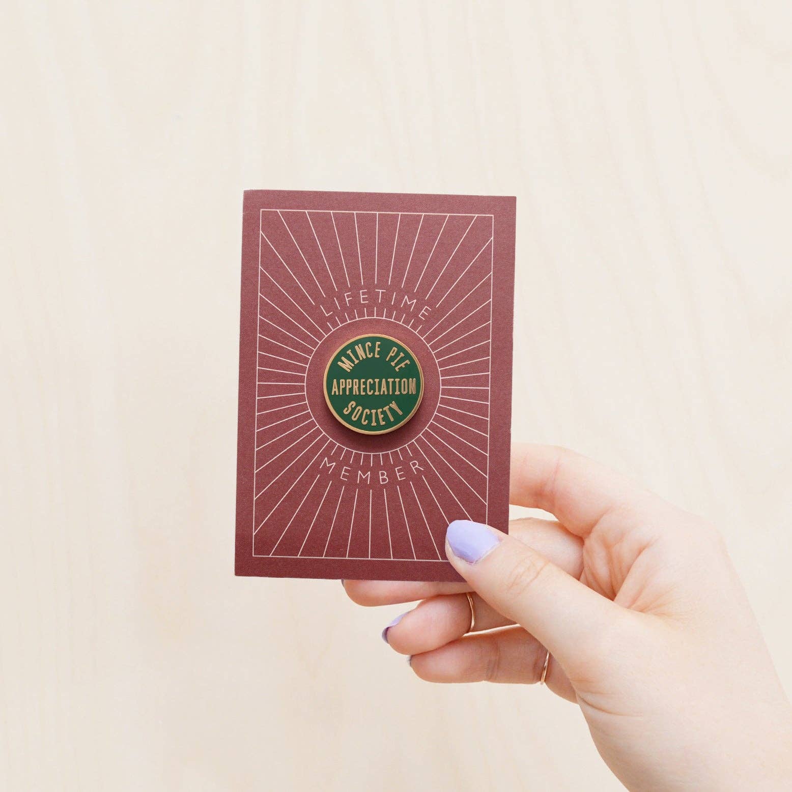 Alphabet Bags - Wholesale Lapel Pin/Button - Mince Pie Appreciation Society - Enamel Pin2