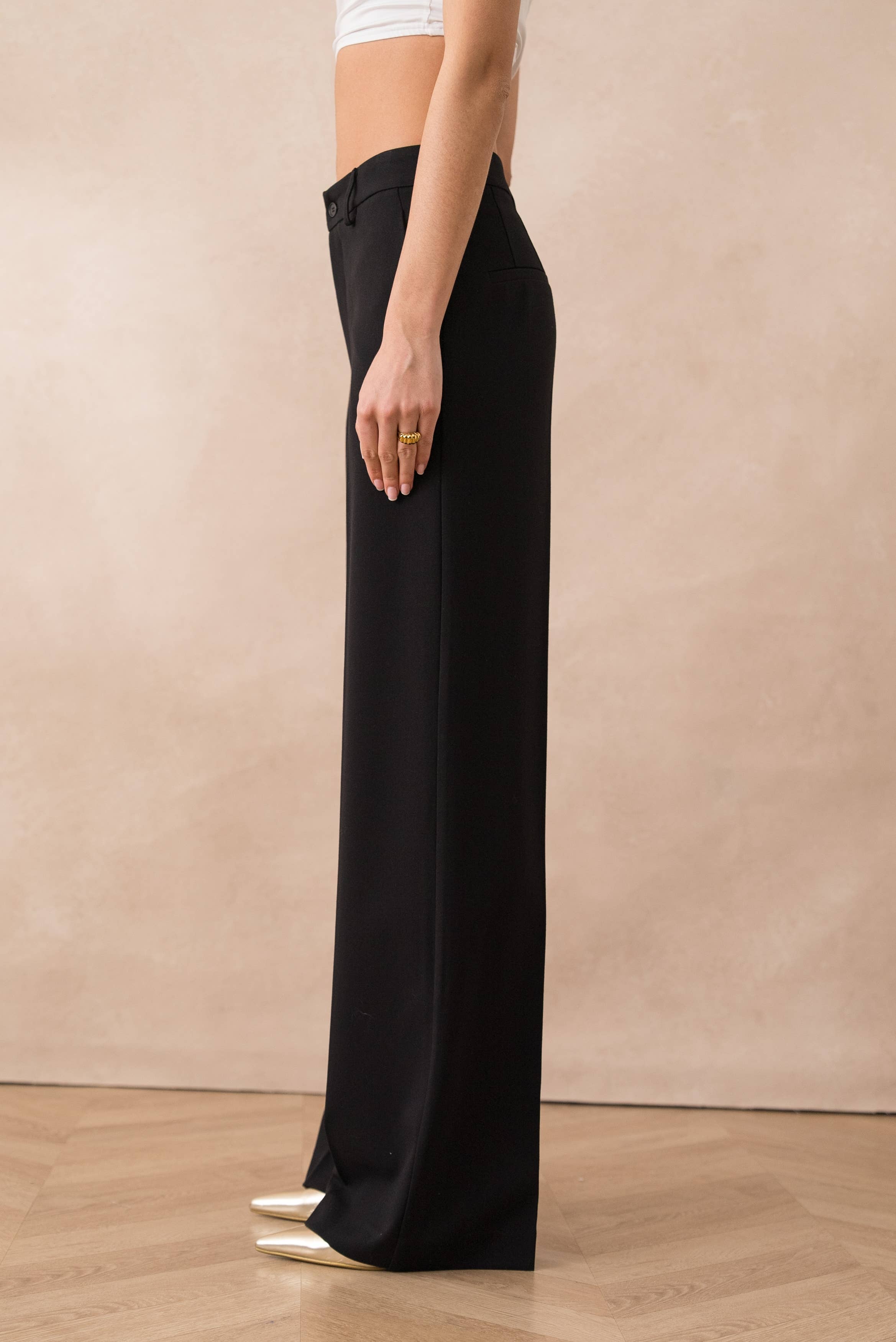 Attentif Paris - Vendita all'ingrosso Pantaloni eleganti - Donna - [Heather] Pantaloni Tailleur a Gamba Larga38