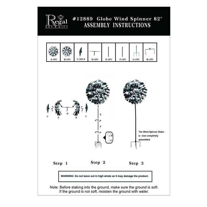 Regal Art & Gift - Wholesale Wind Spinner - Globe Wind Spinner 82"6