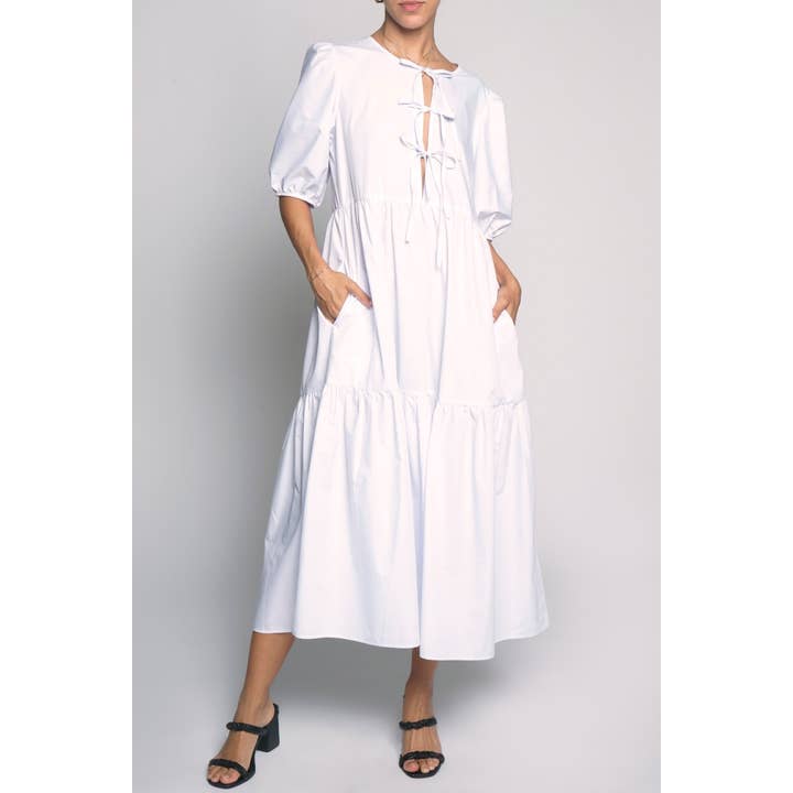 Sans Souci - Wholesale Jurk - Dames - POPLIN MAXIJURK MET STRIKSLUITING VOOR4