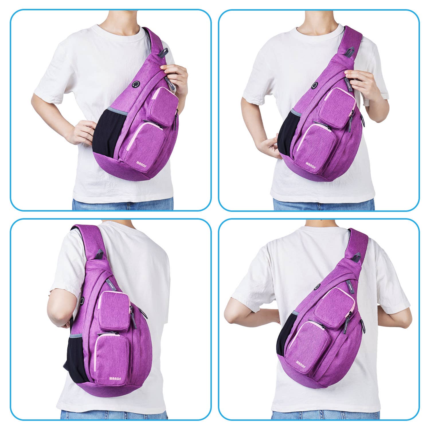 wandf - Wholesale Backpack - Unisex - WANDF Crossbody Sling Chest Bag Mens Travel Backpack5