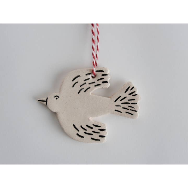 Matilde Horta - Wholesale Ornament - Bird Lines - Handmade Ceramic Hanging Ornament - 6x8cm1