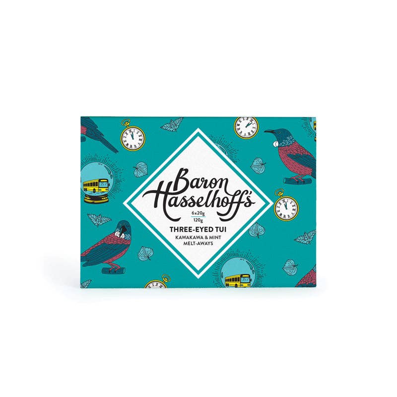 Baron Hasselhoff's - Vente Barre chocolatée - Tui à trois yeux - Fondants à la menthe et au kawakawa2