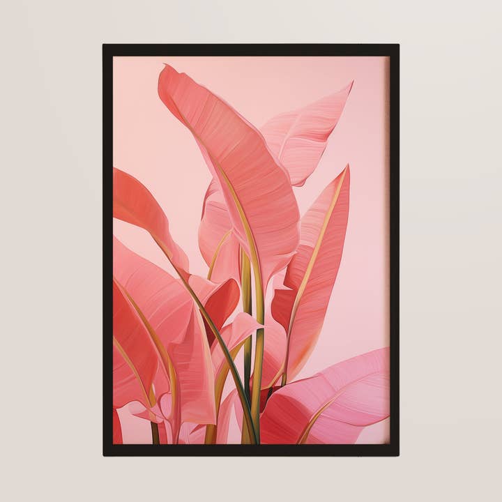 Impression de plante de jungle rose pour la vente par Alluvion