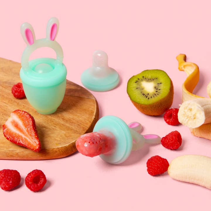 Baby Fruit Feeder Soft Silicone Food Nibbler Teether Set for wholesale by Vesta Baby