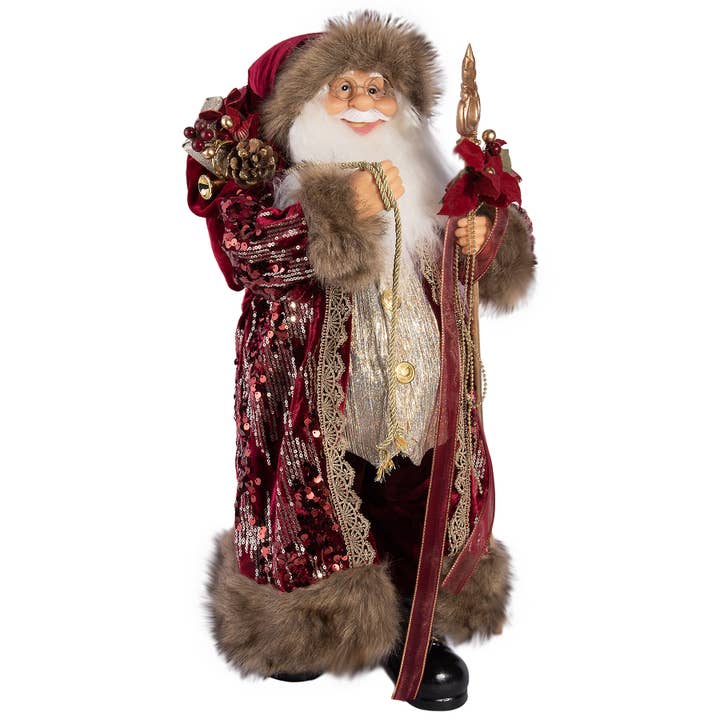 Santa Claus Collectible Doll/Christmas Figurine (Red/Gold) for wholesale by STP