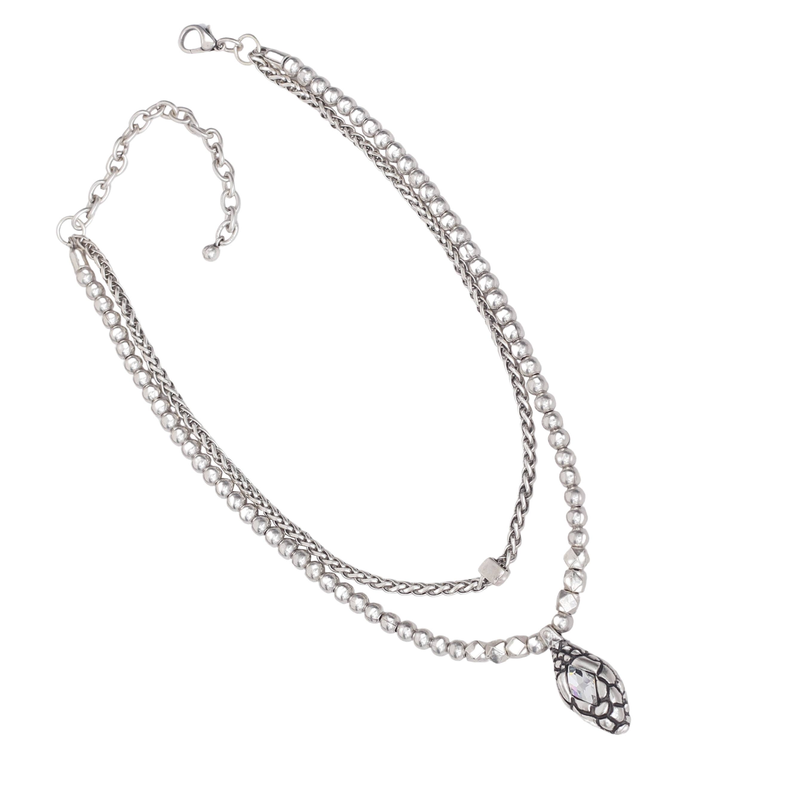 Chanour – Großhandel Kette mit Anhänger/Charm – Handgefertigte Halskette aus Kristallschlangenzinn — 39012