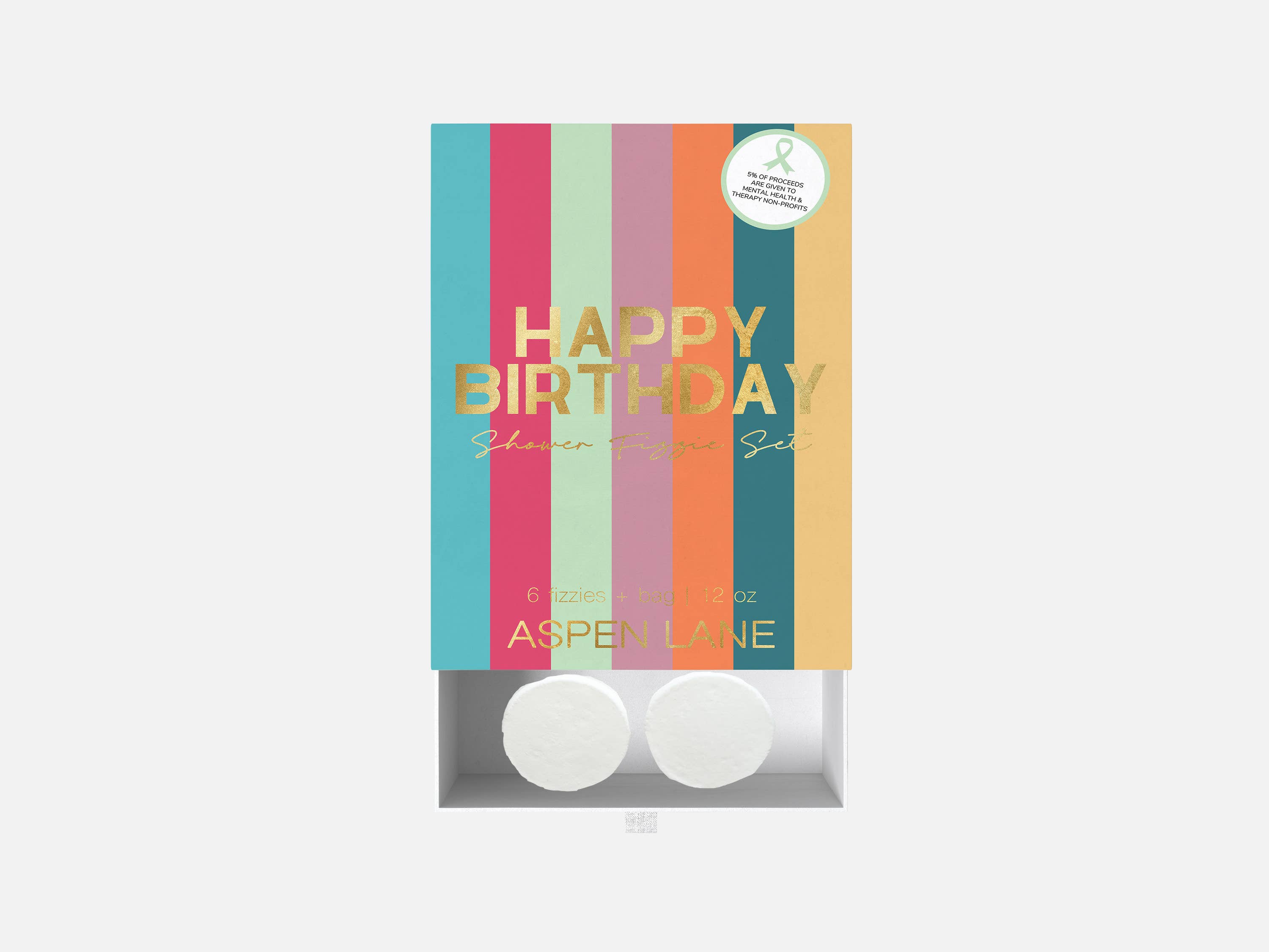 Aspen Lane - Vente Bombe de douche/galet bien-être pour la douche - Set de douche Happy Birthday Steamer Fizzie