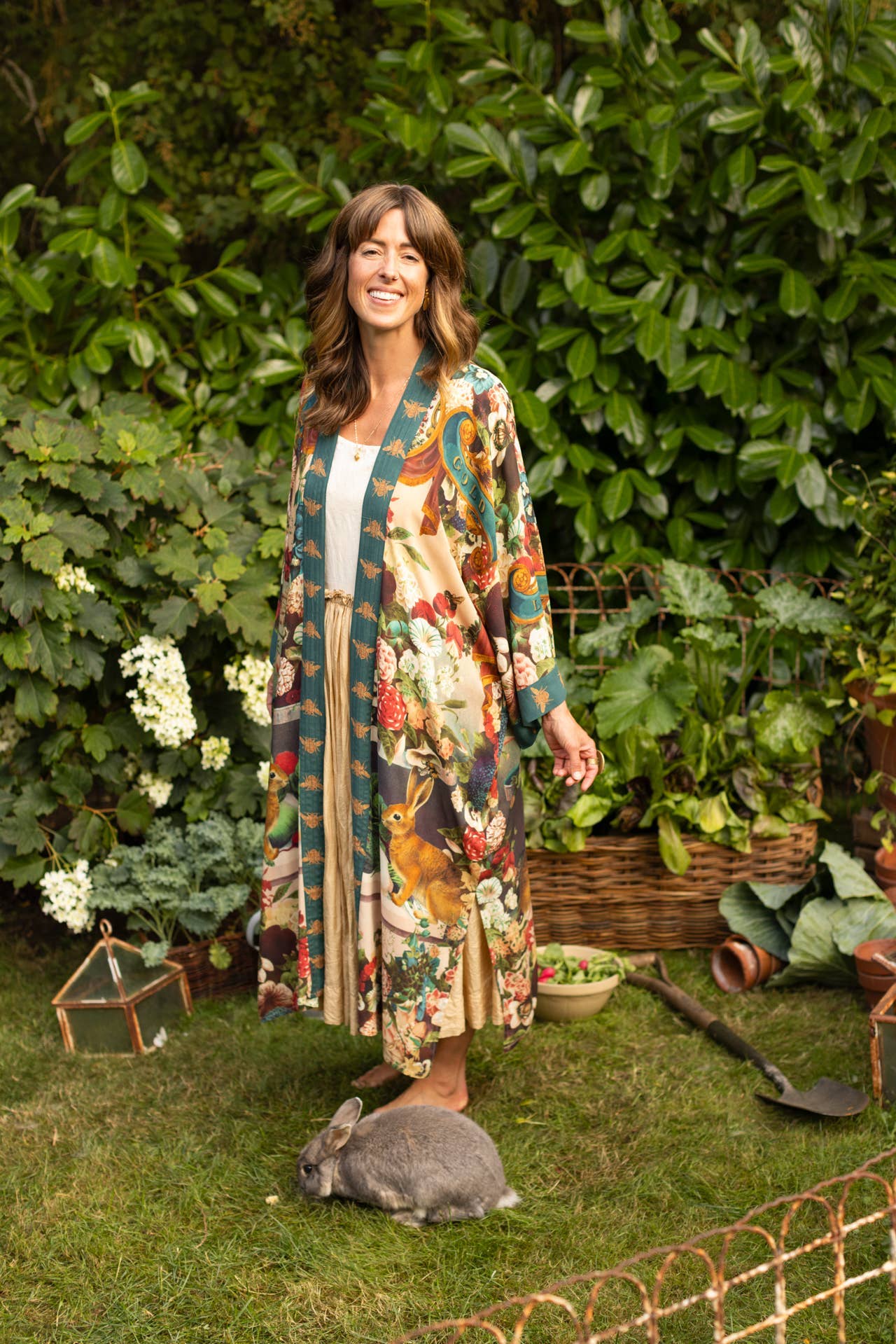 Market of Stars (Worldwide) - Wholesale Kimono - Women's - Stay Gold Opera Duster Kimono Robe w/ Rabbit & Bees27