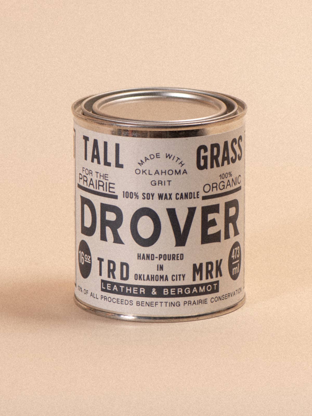 Tallgrass Supply Co - Wholesale Travel Candles - Drover: Leather + Bergamot Soy Wax Candle1