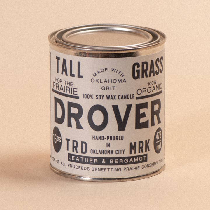 Tallgrass Supply Co - Vente Bougies de voyage - Bougie en cire de soja Cuir+Bergamote1
