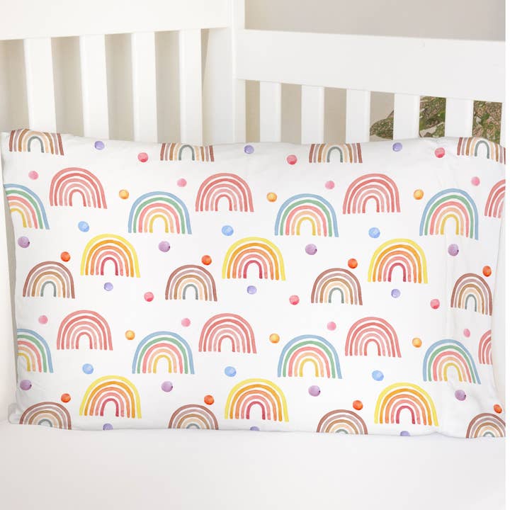 Pillowcase - Rainbows (2 sizes available) for wholesale by Honey Lemonade- Minky Baby Blankets and Gifts
