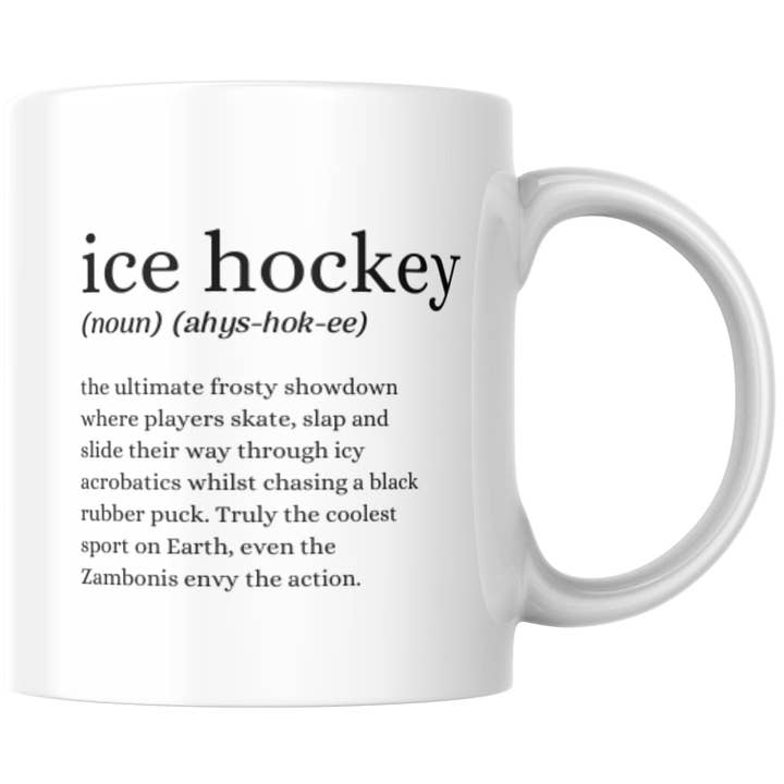 Funny "Ice Hockey" Definition Ceramic Mug 11oz Large Handle for wholesale by Lunabuloona
