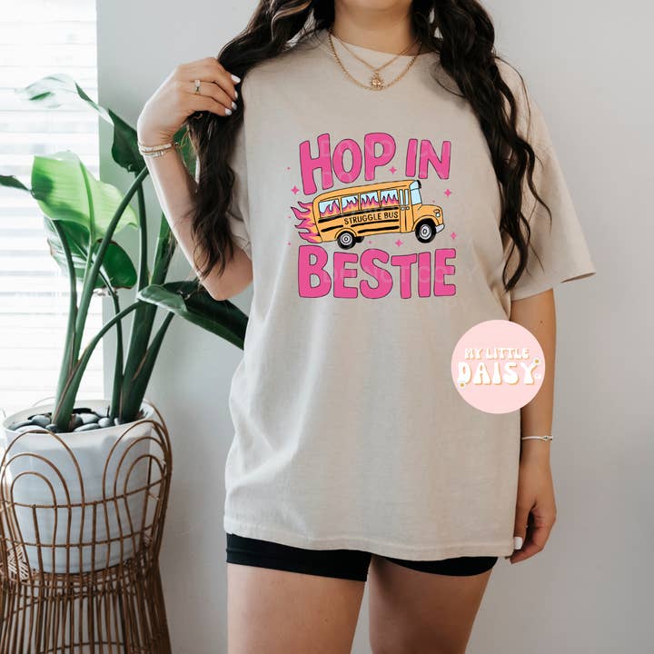 my little daisy llc - Wholesale Tunic - Women's - Hop in bestie struggle bus shirt/sweatshirt
