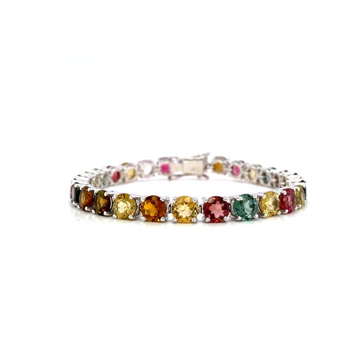 Multi Tourmaline Bracelet in .925 Silver - KSD 49280 for wholesale by Kotawala Jewels