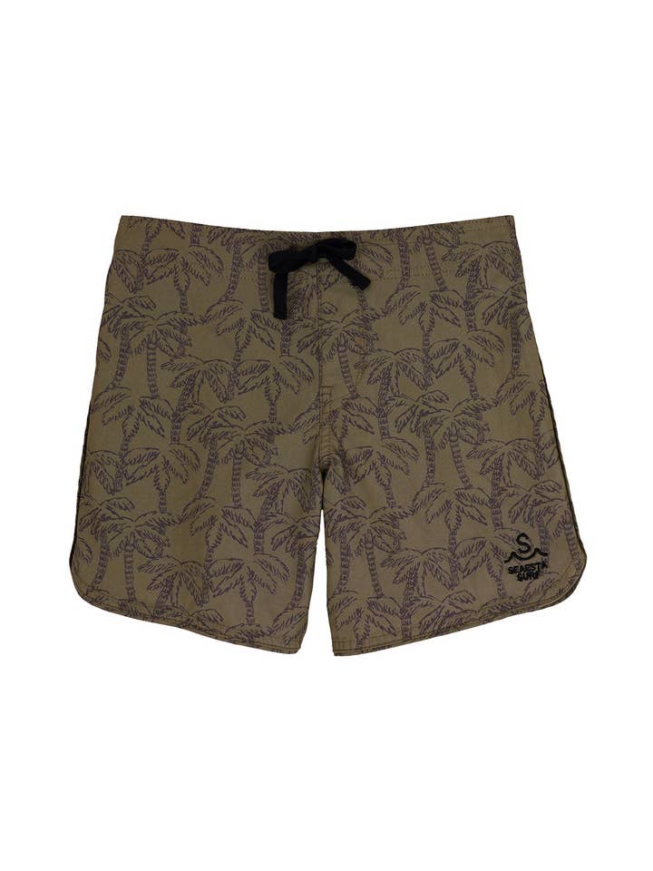 Seaesta Surf - Wholesale Swim Shorts - Kids - Seaesta Scallop Retro Flare Boardshort / Palmitos / Algae / Boardshorts