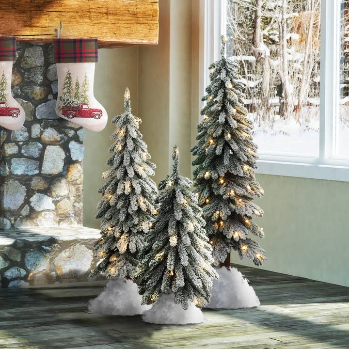 Haute Decor - Wholesale Artificial Christmas Tree - 4 Foot Lightly Flocked Alpine Tree1
