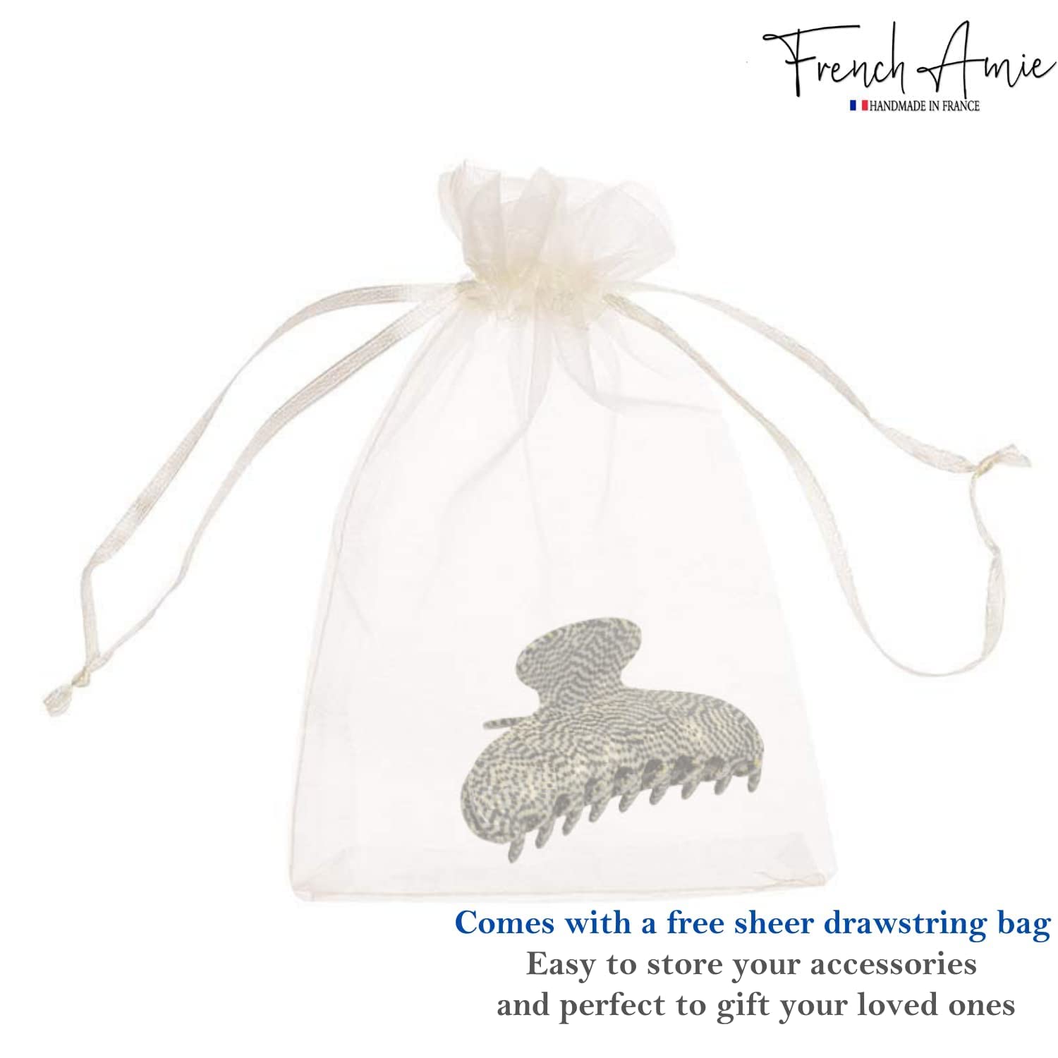 Parcelona - Wholesale Hair Clip - Women's - French Amie Thin Oval Large 4 1/4” Handmade Celluloid Jaw Hair Claw for Women13