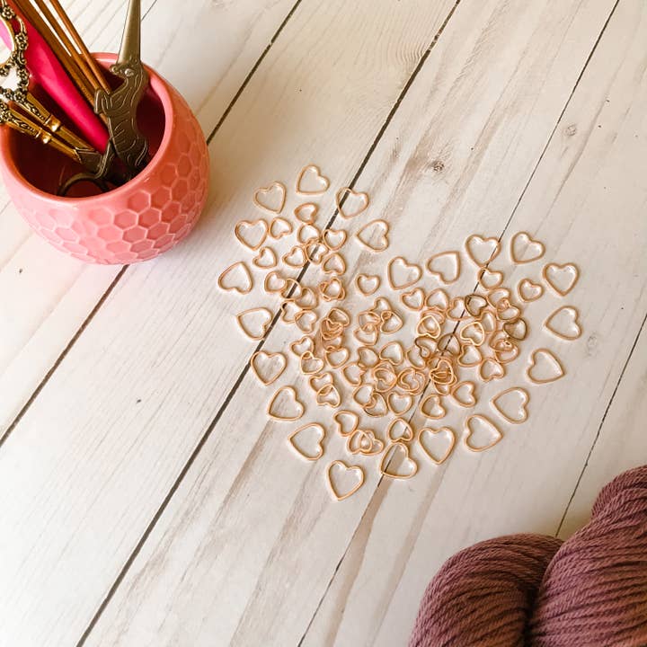 Laura Hand Knits - Wholesale Knitting/Crochet Supplies - 10 - Medium Heart Stitch Markers - Set of 10