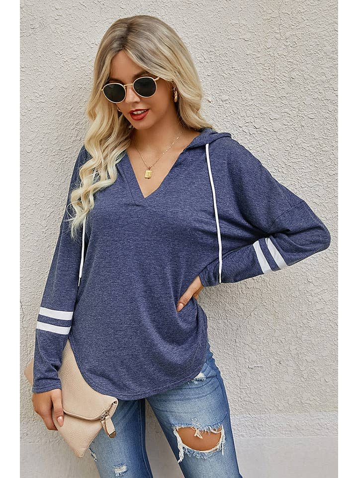 Supreme Fashion - Wholesale Hoodie - Women's - Drawstring Color Block Huddle Up Long Sleeve Hoodie