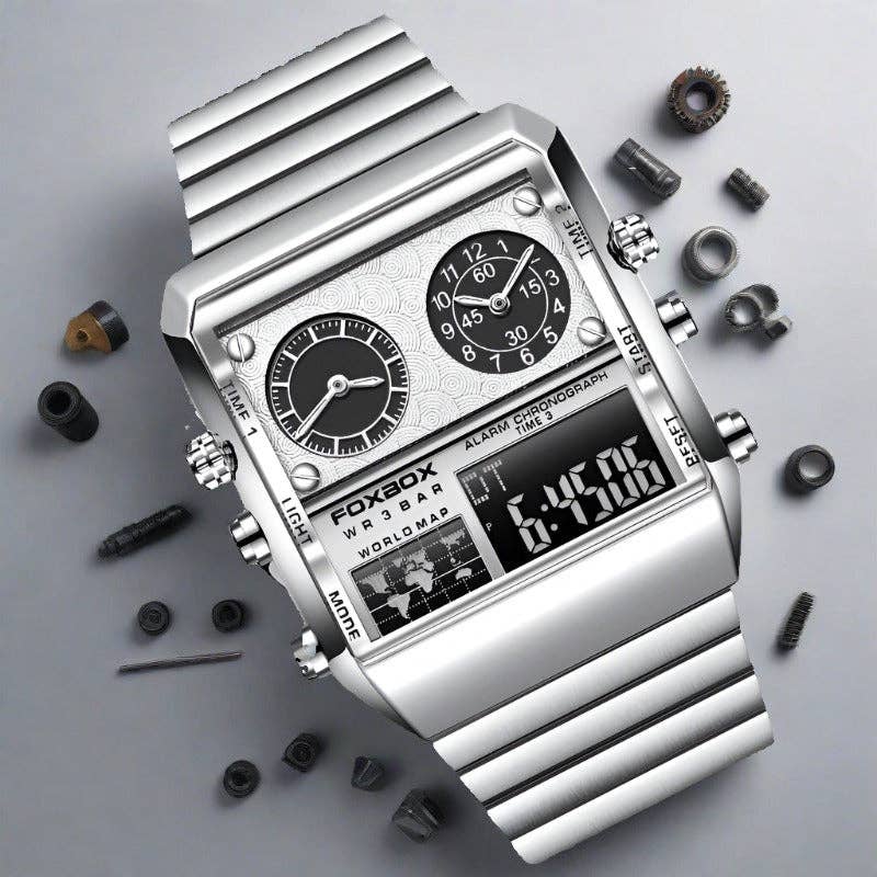 WoodWristCo – wholesale Wrist watch – Men's – Men Casual Sports Chronograph Alarm Quartz Wrist Watch3