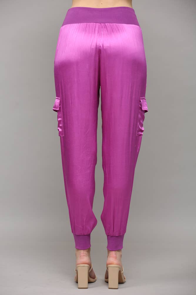 FATE - Wholesale Pants - Women's - SATIN CARGO JOGGER PANTS FP317615