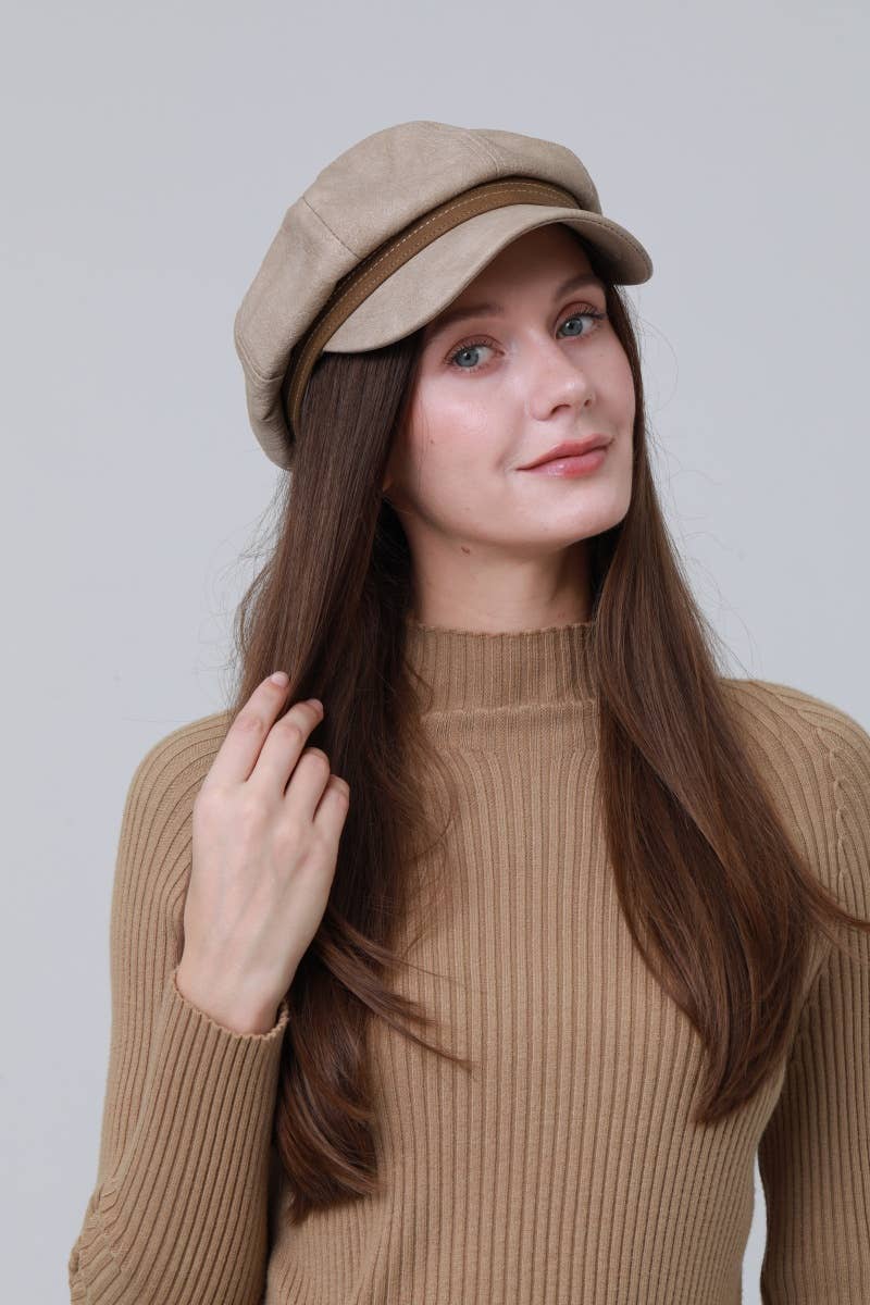 Leto Accessories - Wholesale Newsboy/Schoolboy Hat - Women's - Classic Military Officer Cap – Vintage Lieutenant Hat6