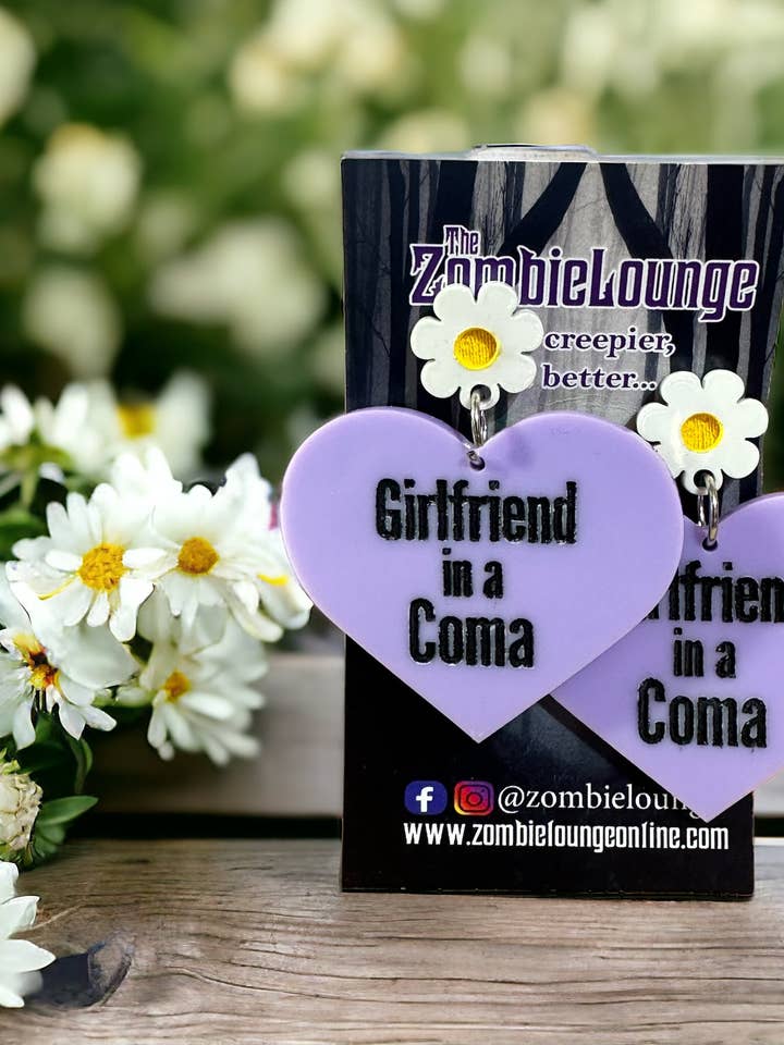 Coma Heart Earrings for wholesale by Zombie Lounge Bootique