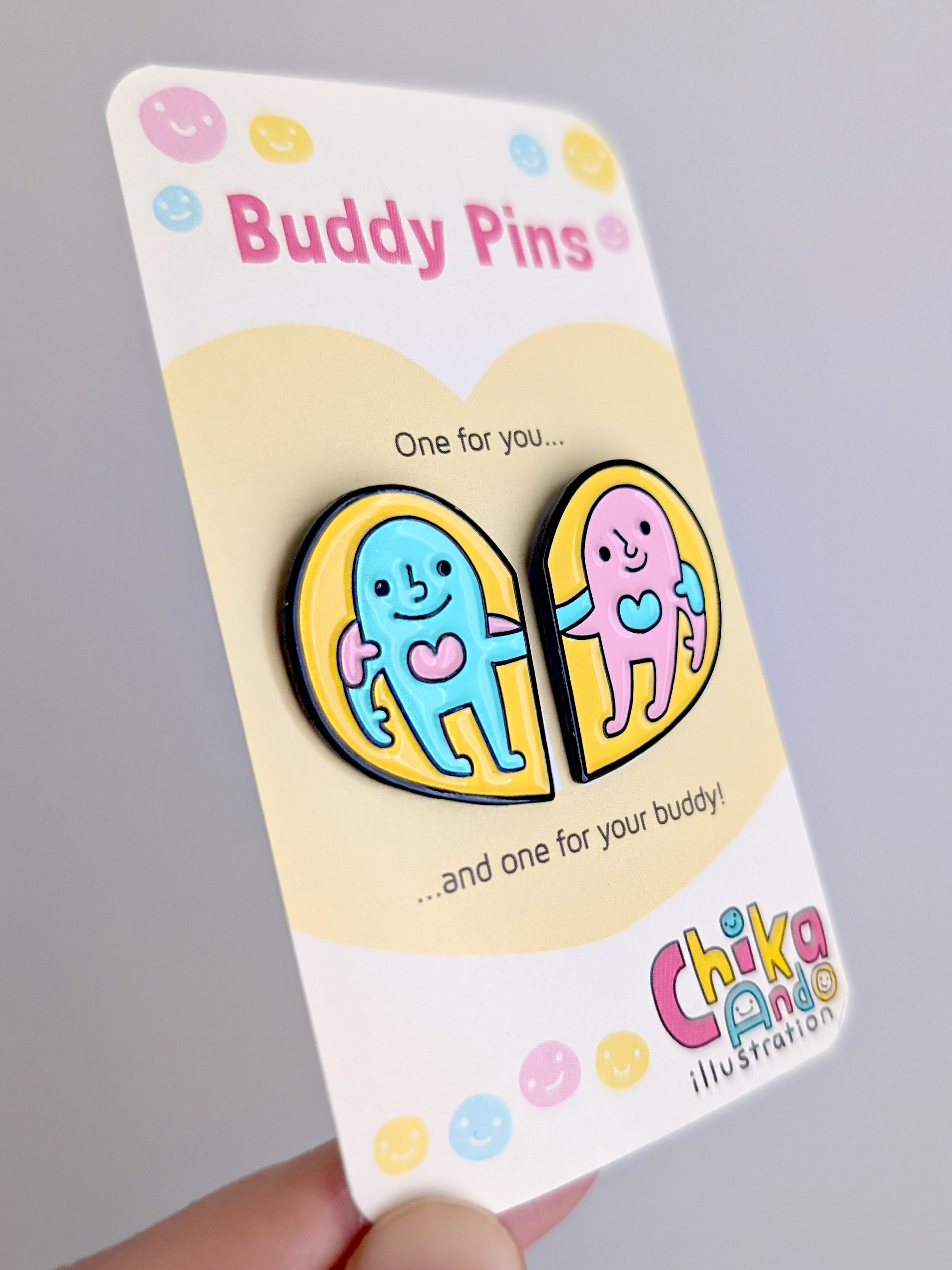 Chika Ando Illustration - Wholesale Lapel Pin/Button - Buddy Pins - A Cute Pair Of Enamel Pins4