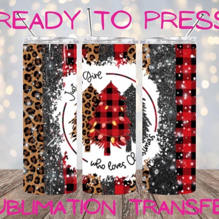 Juste une fille qui aime Noël Sublimation Tumbler Wrap pour la vente par Hatch & Hug
