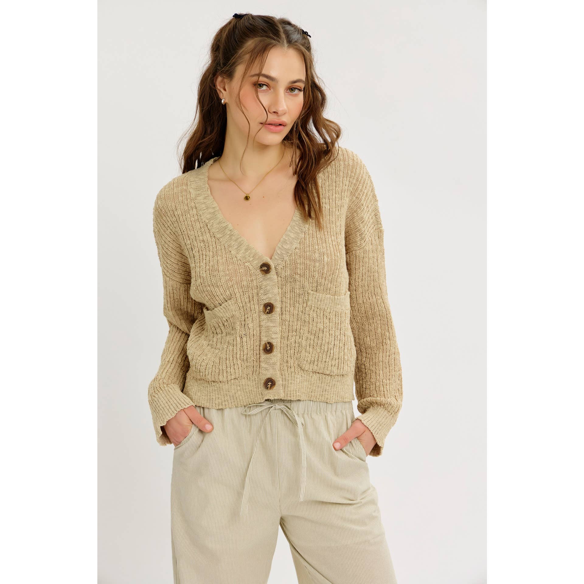 idem ditto – Engroshandel Cardigan - Dame – Ubesværet cool løs sweater-cardigan med lommer11