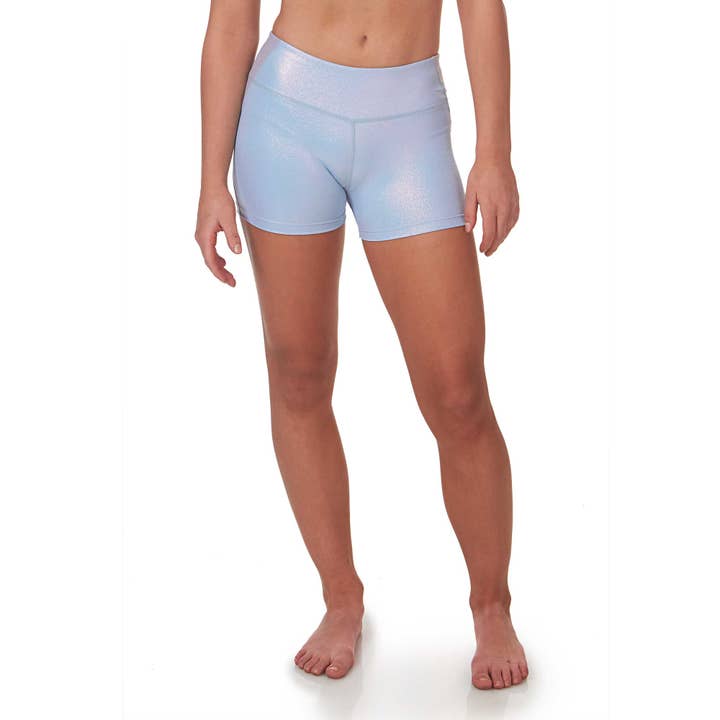 Passez au niveau supérieur ! Short de compression - Bleu irisé pour la vente par Dragonwing