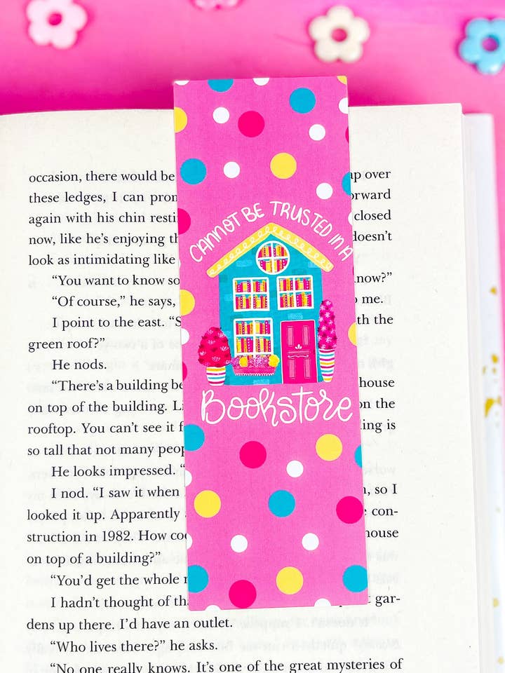 Cannot Be Trusted in a Bookstore Bookmark for wholesale by Emily Cromwell Designs