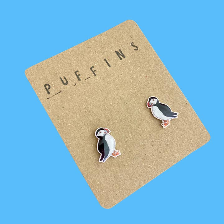 RatBeanKat – wholesale Stud/post earrings – Little puffin earrings