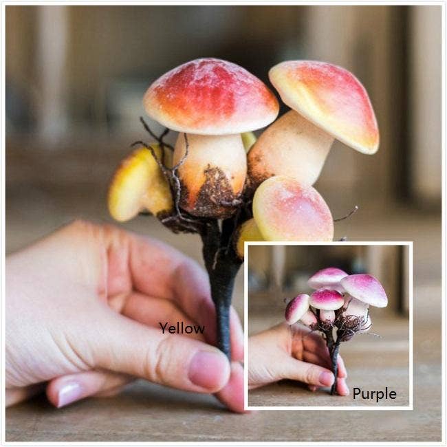 Rustic Reach - Wholesale Decorative Tabletop Object - Artificial Veggie Mushroom 4.7" Tall3