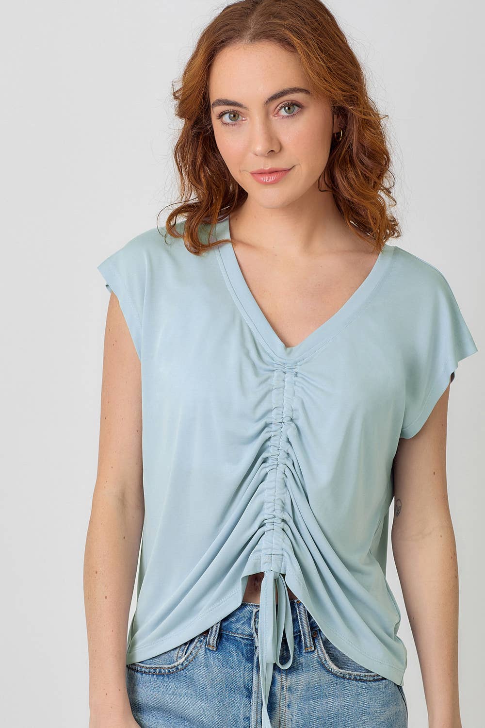 Mystree - Wholesale Knit Top - Women's - 20020 Front Ruche Modal Top 11