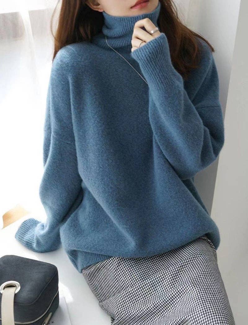 Masyal - Wholesale Knit Sweater - Women's - Cozy Turtleneck Pullover Sweater10