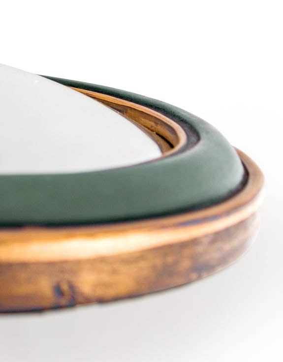 McGowan & Rutherford Ltd – wholesale Väggspegel – Set med 12 blandade antika konvexa speglar med gröna och guldfärgade ramar2