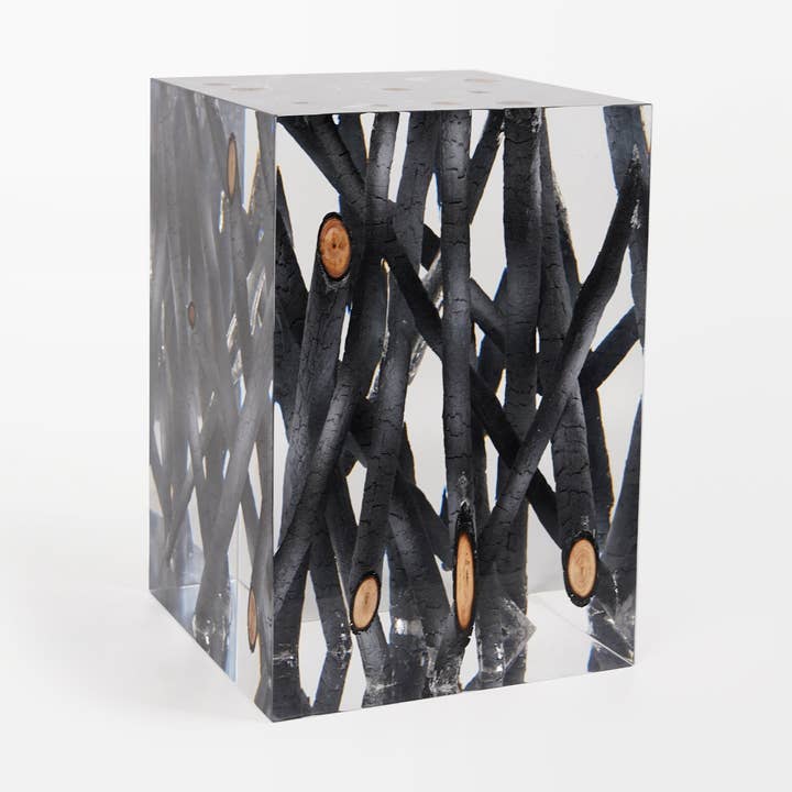 Mesa Taburete de Montón de Madera Quemada para venta al por mayor de Lumière Creation